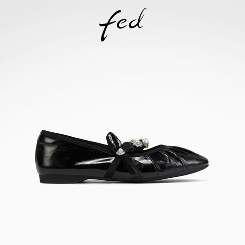 fed时尚芭蕾鞋秋季新款女鞋水钻玛丽珍鞋平底单鞋女款FUG883