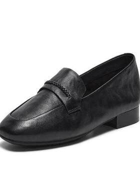 专柜拔佳2026春款女鞋英伦羊皮通勤软底一脚蹬乐福鞋AAS28AA6