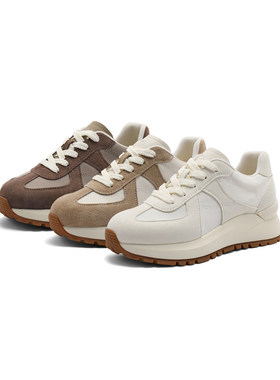 百丽时尚复古休闲鞋女2023秋新厚底运动风百搭休闲鞋B2084CM3