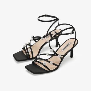 水钻高跟凉鞋 73hours女鞋 细跟凉鞋 法式 AAH42BL5 流星轨迹2025夏款