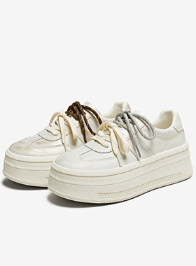 TATA他她厚底休闲板鞋女小白鞋百搭松糕鞋2025春新款CQ201AM5