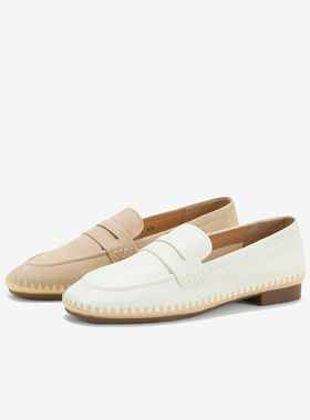 Bata渔夫软酪2026春商场新款通勤软底羊皮一脚蹬乐福鞋女AVL71AA6