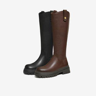 TATA他她长靴2025冬百搭时尚简约女鞋骑士靴新款靴子7D284DG5