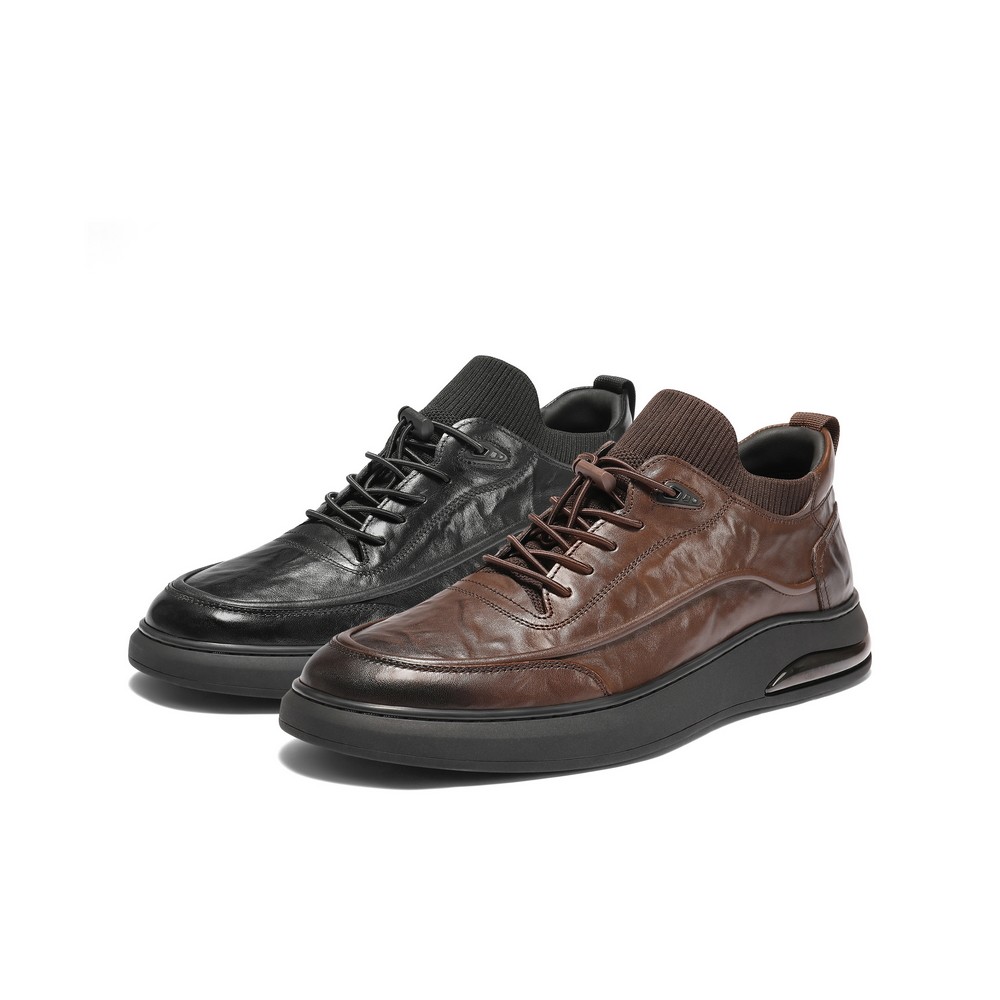 百丽男鞋高帮休闲真牛皮鞋男士25冬厚底商务运动板鞋加绒A2191DM5,流行男鞋,高帮鞋,淘宝优惠券,粉丝福利购,淘宝优惠卷