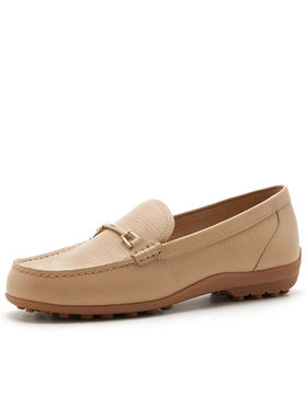 Bata乐福鞋女2026春商场新款时尚木质压花舒适羊皮豆豆鞋ACS20AA6