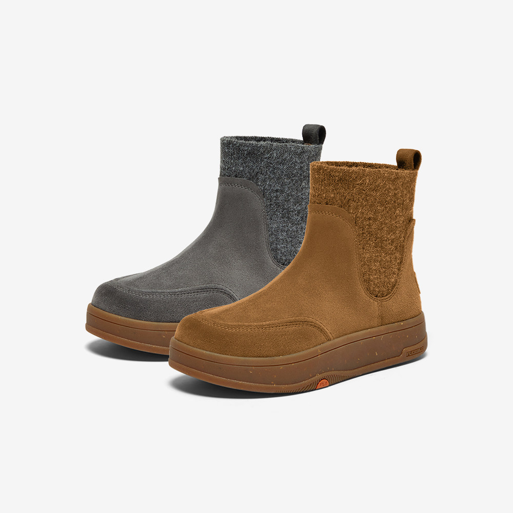 Bata木作袋鼠靴女2024冬商场新英伦厚底弹力瘦瘦软底袜靴AGU42DD4