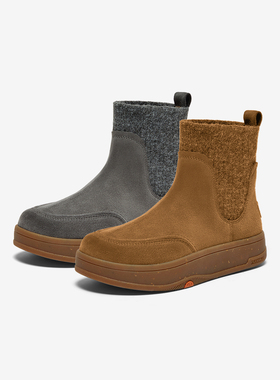 Bata木作袋鼠靴女2024冬商场新英伦厚底弹力瘦瘦软底袜靴AGU42DD4