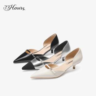 都市回响2026春季 浅口单鞋 新款 不累脚尖头高跟鞋 法式 73hours女鞋