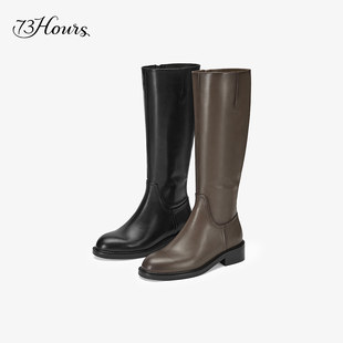 美洋同款73hours女鞋女星私服2023冬新款显瘦骑士长筒靴AAD63DG3