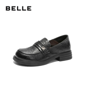 百丽质感乐福鞋 女2024春新舒适通勤单鞋 B2429AM4