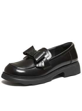 TATA他她黑色小皮鞋女厚底乐福鞋JK鞋单鞋百搭2026年新款JZX01AA6