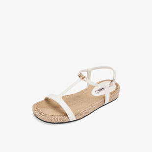 厚底休闲鞋 度假风一字带罗马凉鞋 漫游小岛2025夏新款 73Hours女鞋