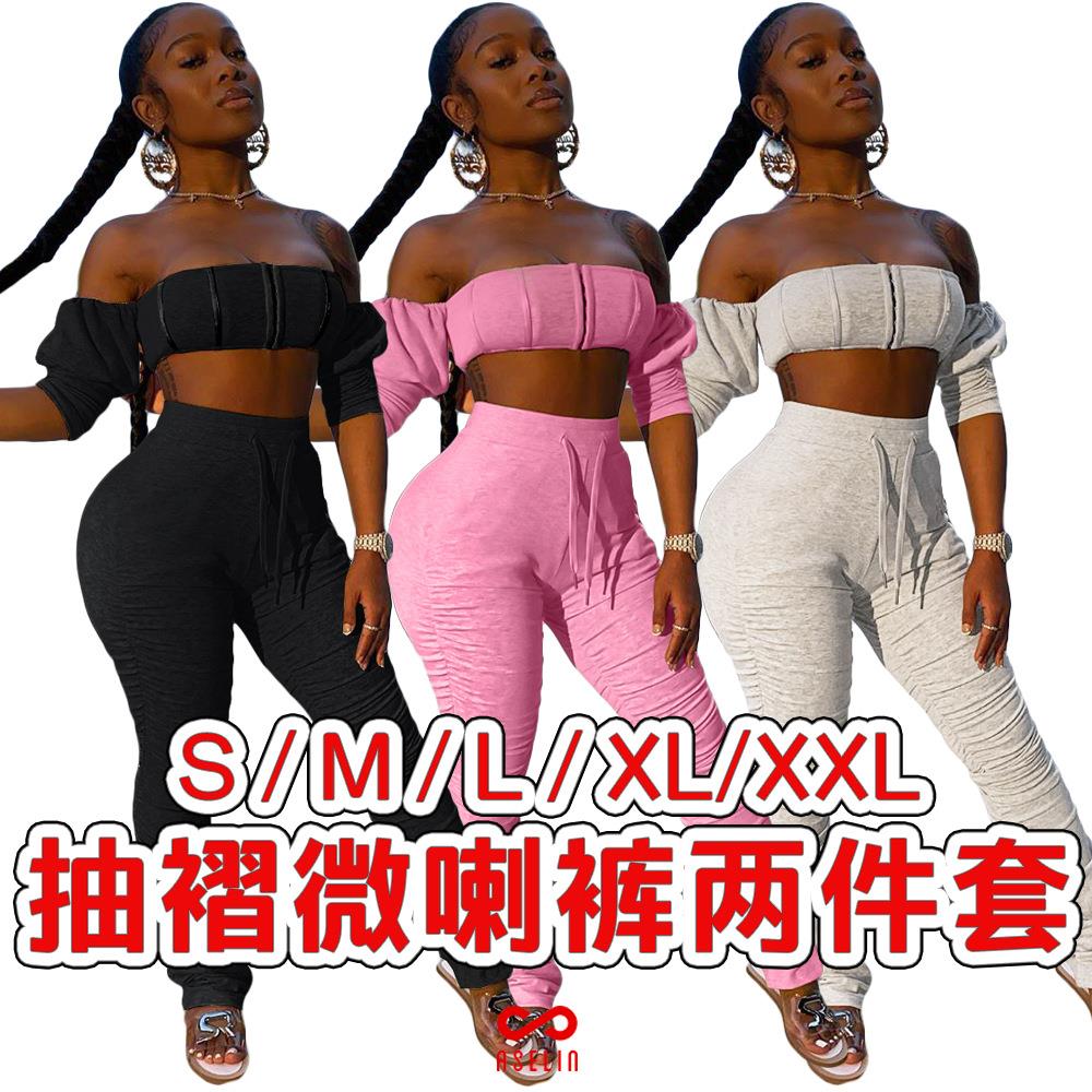 Womens nightclub tube top pleated flared sports casual