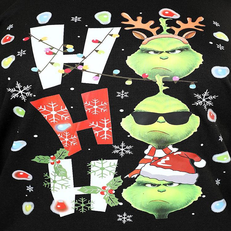 Christmas Fleece Sweater Loose Long Sleeve Top Womens