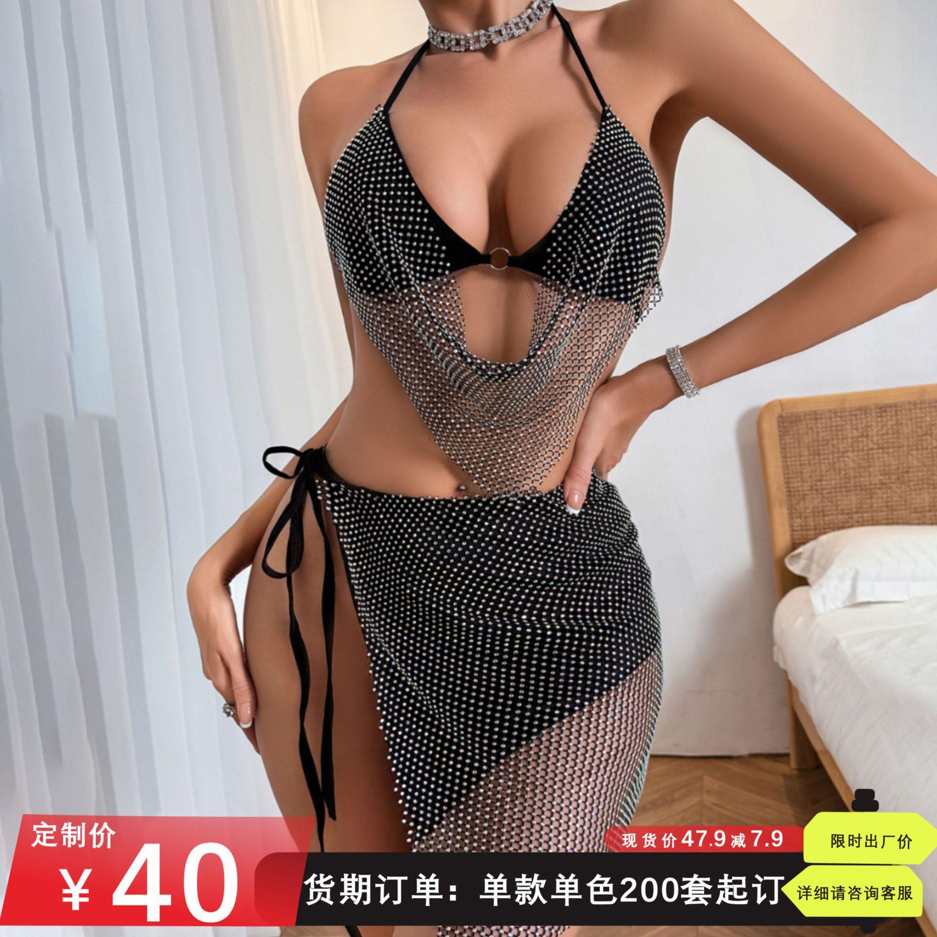 women for suit three-piece back beautiful neck halter strap