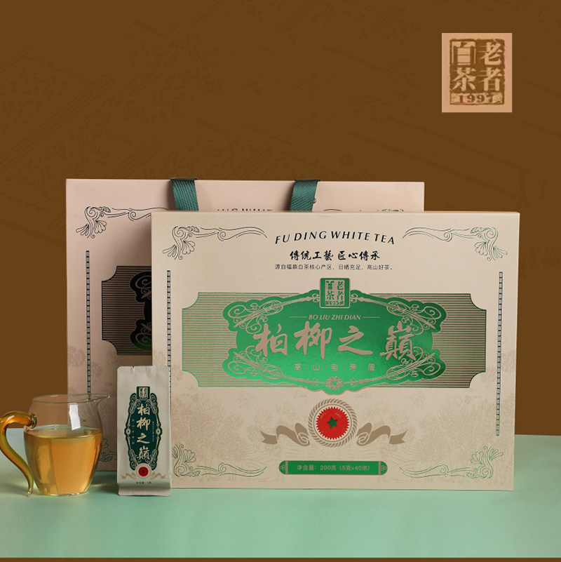 老者白茶柏柳之巅老寿眉茶叶珍藏版福鼎老白茶高档礼盒小泡装200g