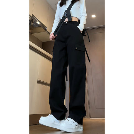 美式工装牛仔裤男直筒痞帅裤子2024新款秋冬潮牌宽松阔腿裤微喇裤
