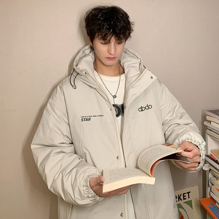 棉衣男款冬季新款潮流加厚保暖羽绒棉服青少年宽松连帽棉袄男外套