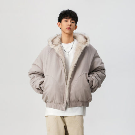 cleanfit座山雕棉服男2024新款冬季加绒加厚羊羔绒外套羊羔毛棉衣