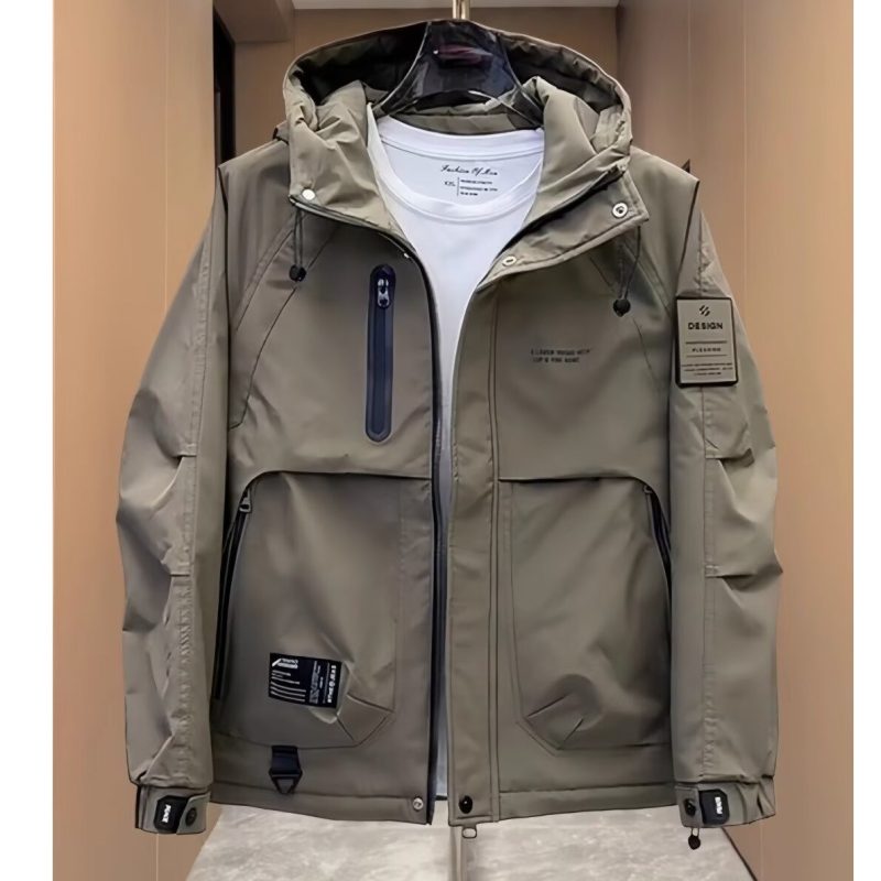 工装羽绒棉服男冬季连帽夹棉外套