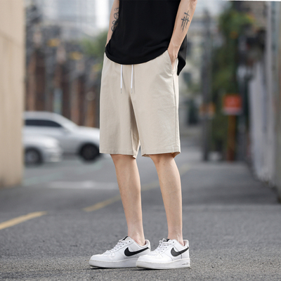 亚麻短裤男夏季薄款五分裤大裤衩