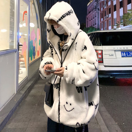 羊羔绒外套男冬装加绒加厚2024新款棉服潮牌冬季大码棉衣棉袄衣服