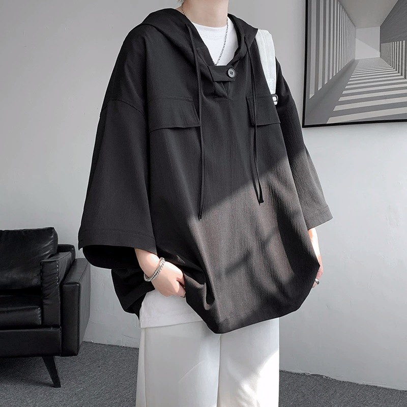 夏季短袖t恤潮七分袖薄款上衣服