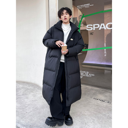 中长款羽绒棉服男款冬季加厚保暖棉袄长款过膝棉衣男冬款男装外套