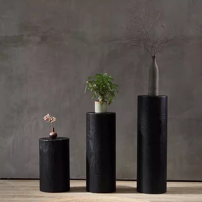 木墩花台桌边柜创意木墩原木