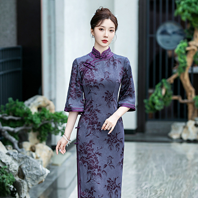 复古民国风倒大袖高级感旗袍优雅