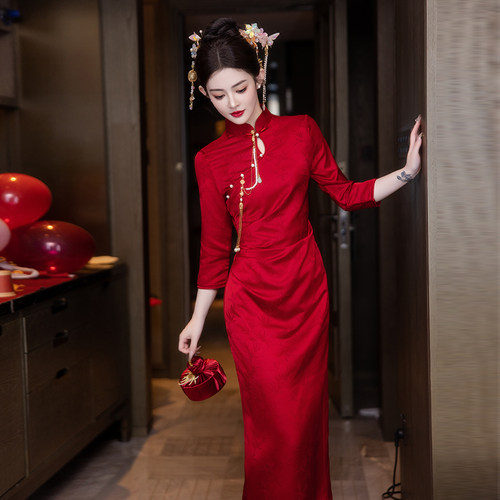 红色旗袍敬酒服回门装出阁宴高端