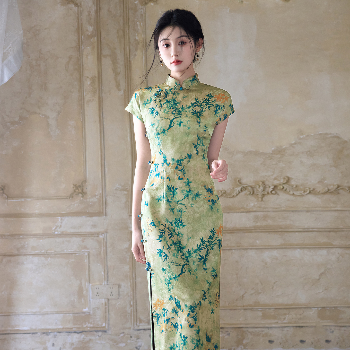 古法平裁全开襟新中式高级感旗袍