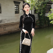 新款 复古民国风老上海长袖 旗袍2025秋季 日常可穿气质高端显瘦优雅
