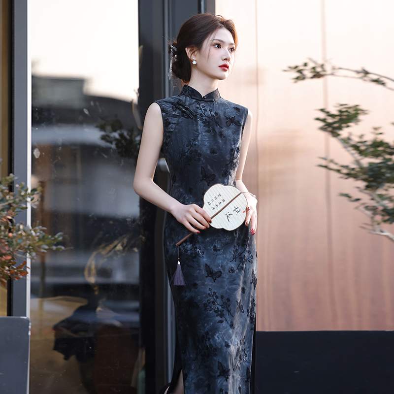 新中式复古民国风老上海无袖旗袍