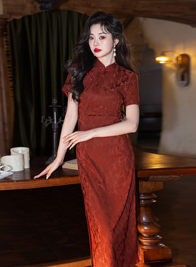 年轻款复古红色高考送考旗袍2025新款改良敬酒服新娘订婚结婚礼服