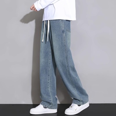 宽松直筒长裤牛仔裤春秋款裤子