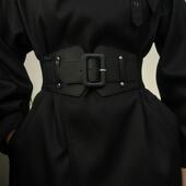 时尚 宽腰封女超宽百搭装 饰大衣外套束腰显瘦弹力松紧皮质腰带欧美