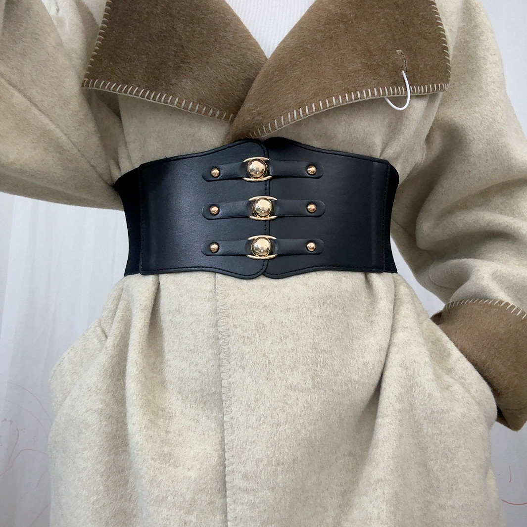 欧美复古百搭腰带女宽版装饰时尚配连衣裙子衬衫外套束腰松紧腰封