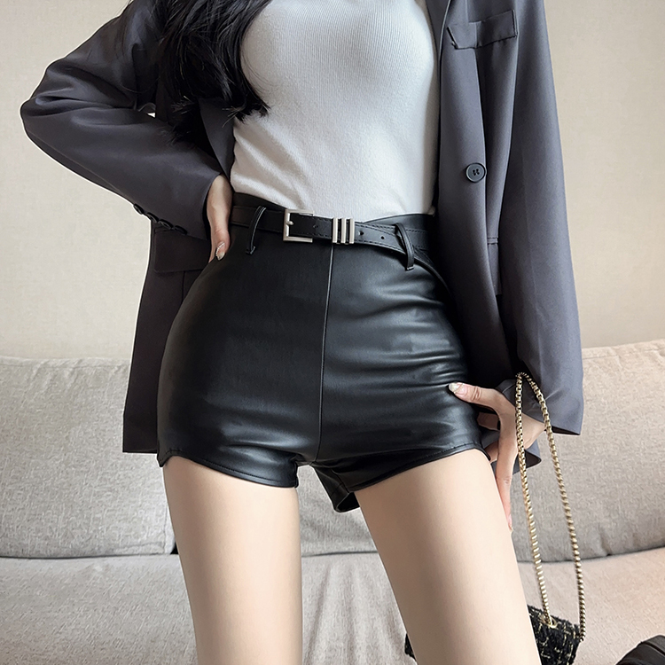 黑色高腰pu皮短裤女秋冬新款韩版紧身弹力辣妹性感百搭包臀热裤子