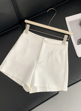 两穿封神质感白色短裤女夏季百搭韩版直筒高腰显瘦黑色休闲裤子潮
