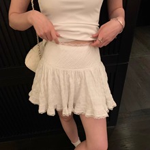 白色蕾丝蛋糕裙女夏季2025新款高腰显瘦辣妹性感a字百搭半身短裙