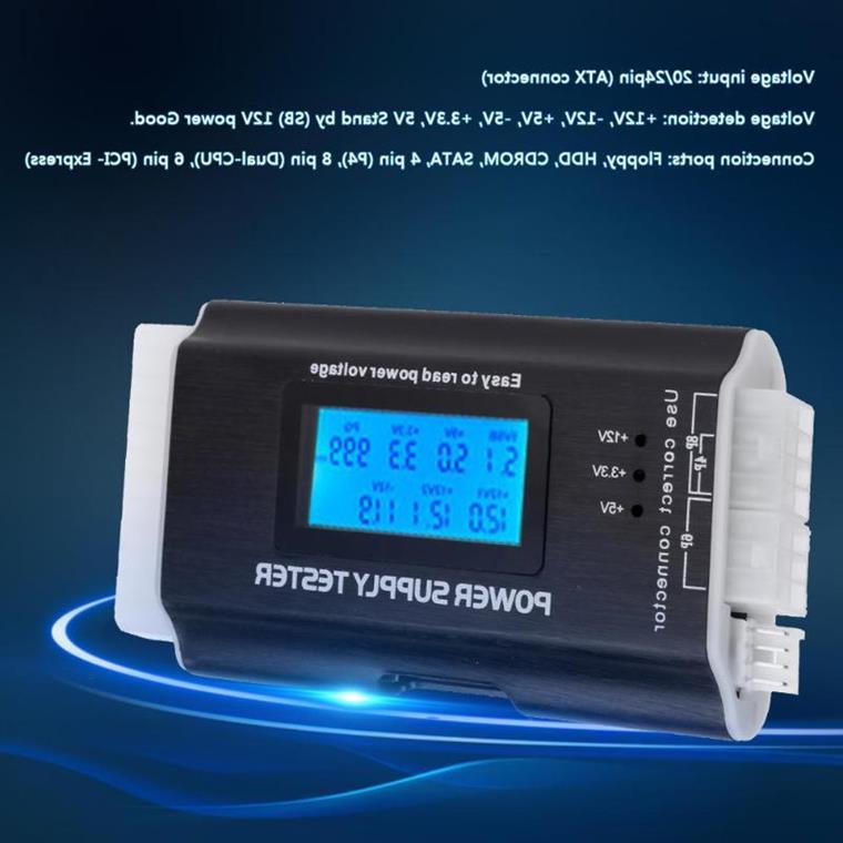 LCD Display PC Computer Power Supply Tester Checker ATX Meas