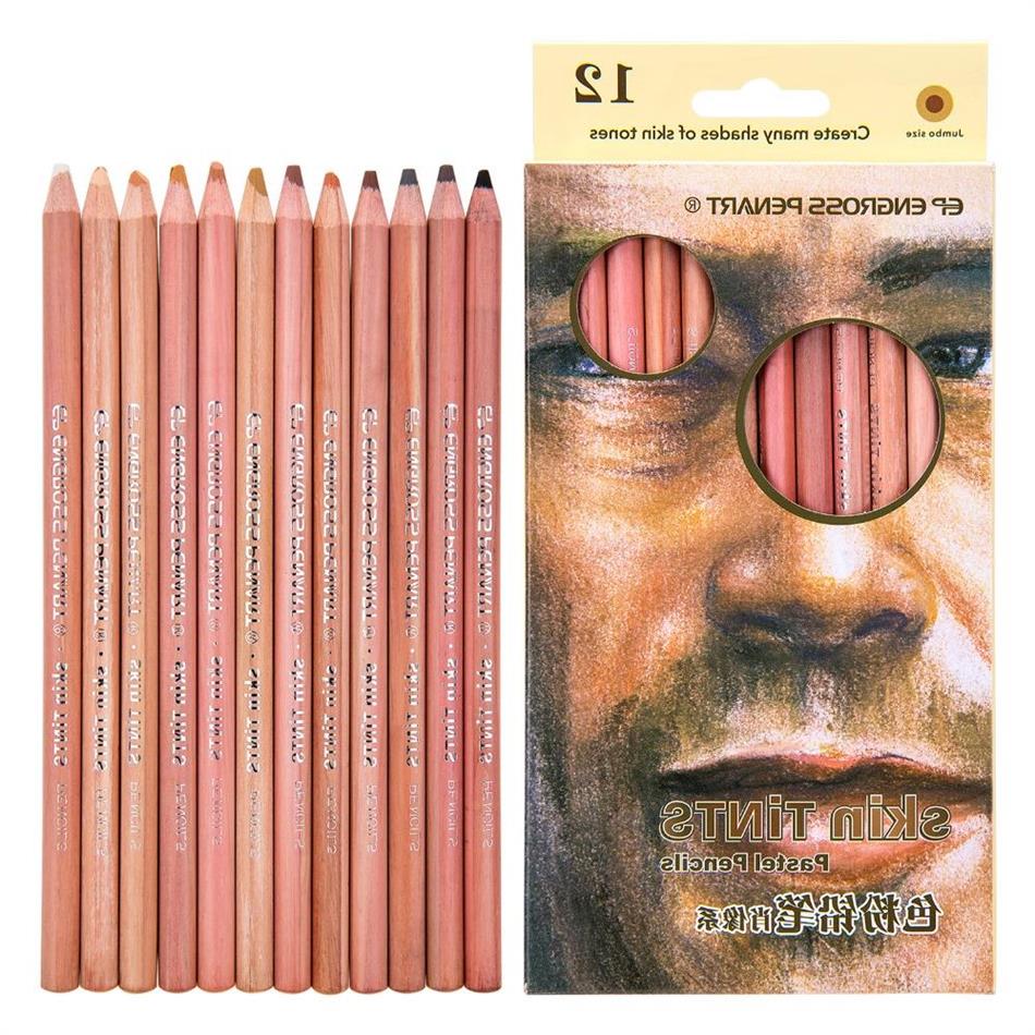 12Pcs Wood Pastel Pencil Set Basis Skin Pastel Color