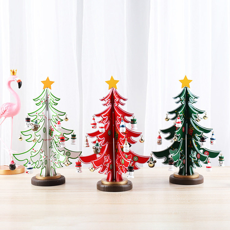 Wooden Christmas Tree Small Christmas Tree Ornamen木质圣诞树