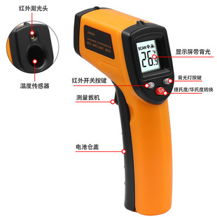 -50 ℃ -400 ℃ infrared thermometer, kitchen thermometer