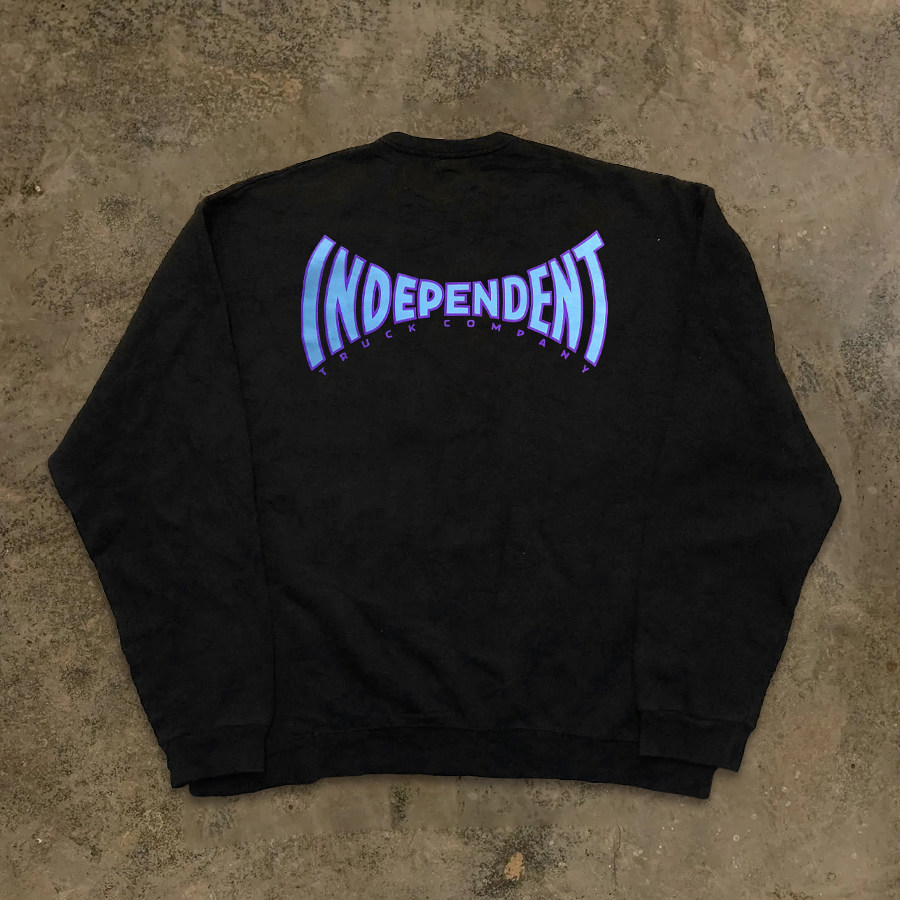 BOMBA STUDIO 유럽과 미국 디자인의 문자 프린트 오버사이즈 힙합 트렌디 브랜드 루즈