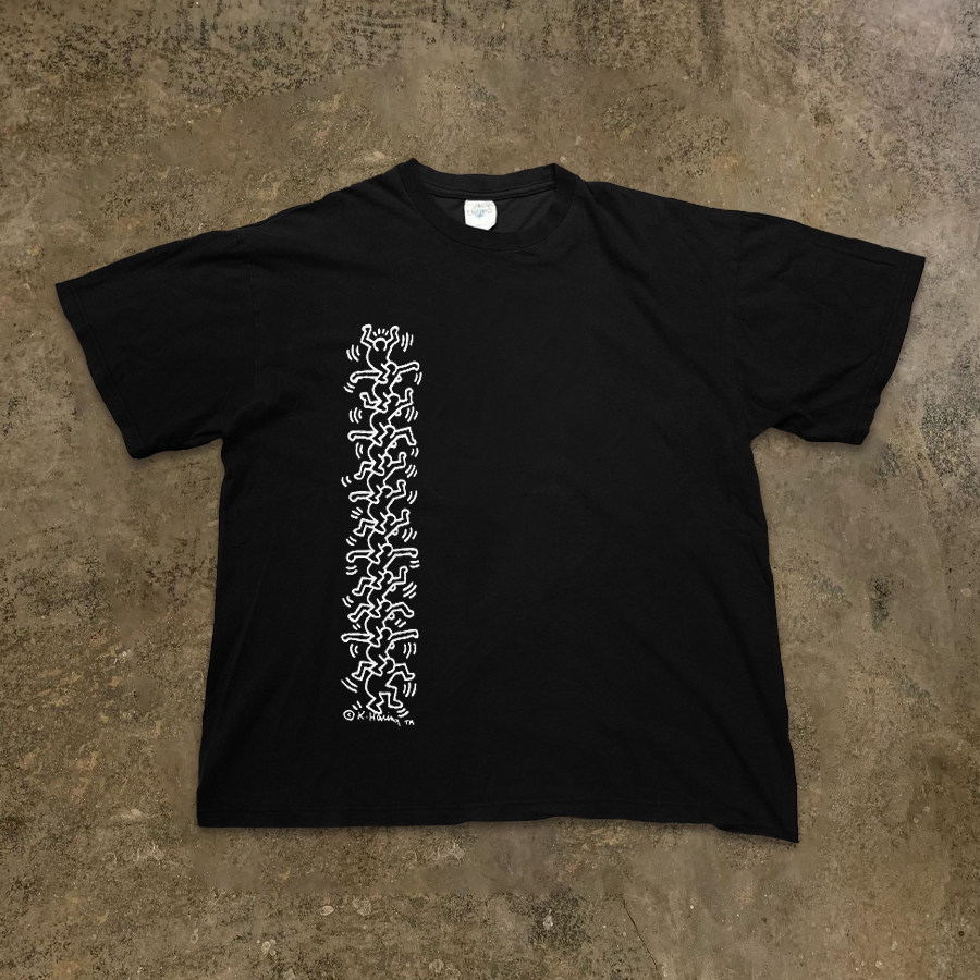 BOMBA STUDIO 키스 해링 KEITH HARING 틈새 디자인 트렌디 브랜드 반팔 티셔츠 순면 커플