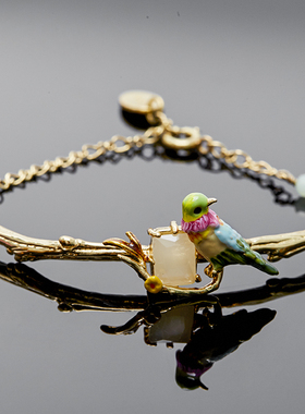 手链半手镯七彩小鸟蜂鸟小鸟宝石