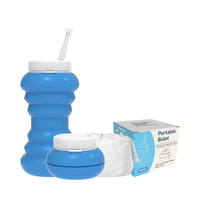 600ml portable foldable hemorrhoid irrigator for postpartum women and infants, silicone travel handheld cleaner thumbnail 3