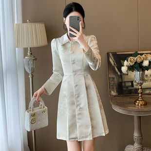 高级感名媛小香风长袖 小个子收腰显瘦西服外套短裙子 连衣裙女秋季